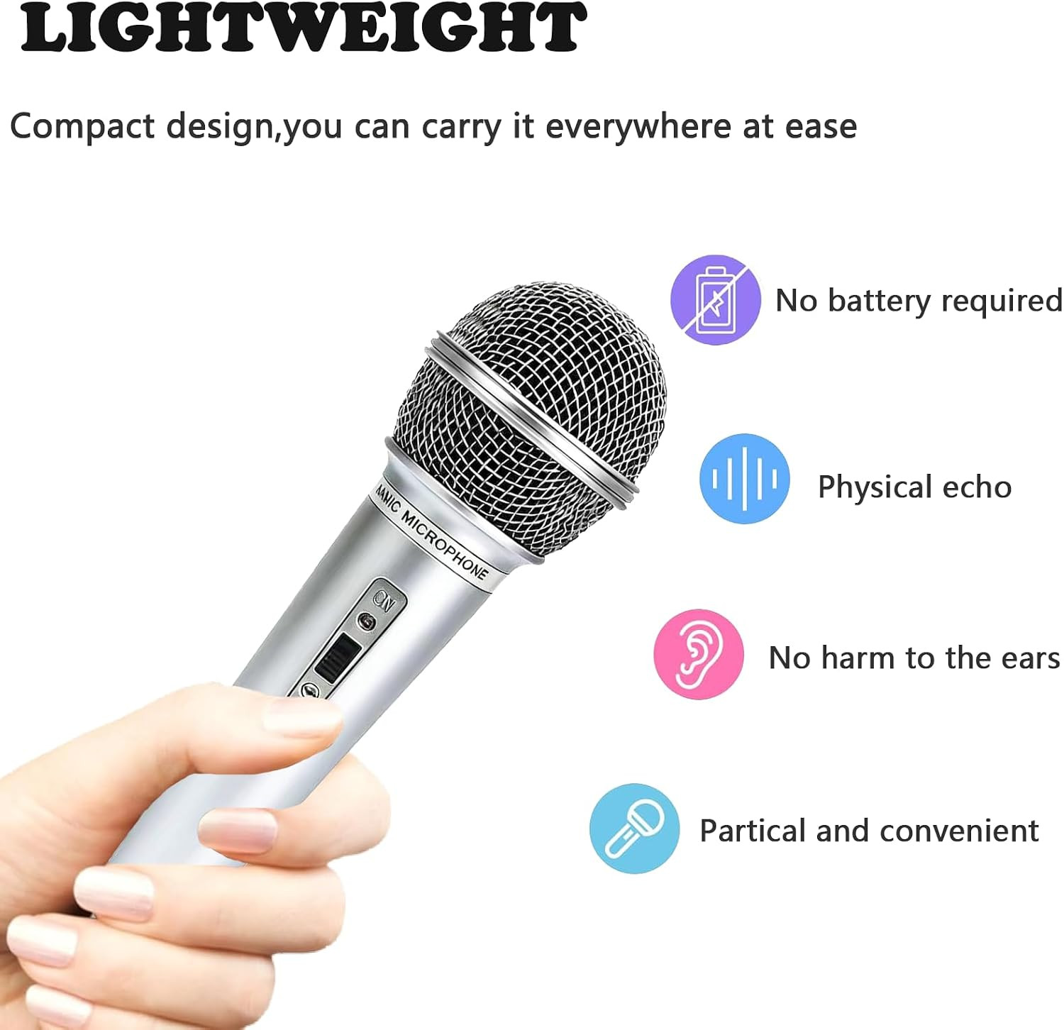 2PCS Fake Microphone Prop, Plastic Pretend Play Microphone for Halloween
