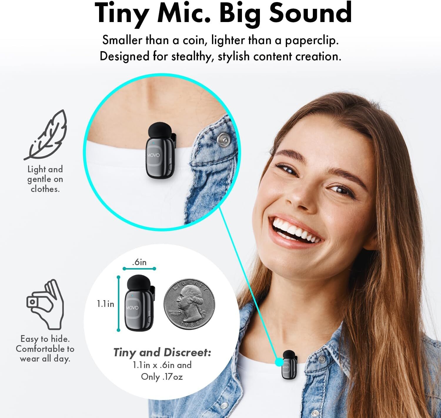 NanoMic Wireless Lavalier Microphone for Camera