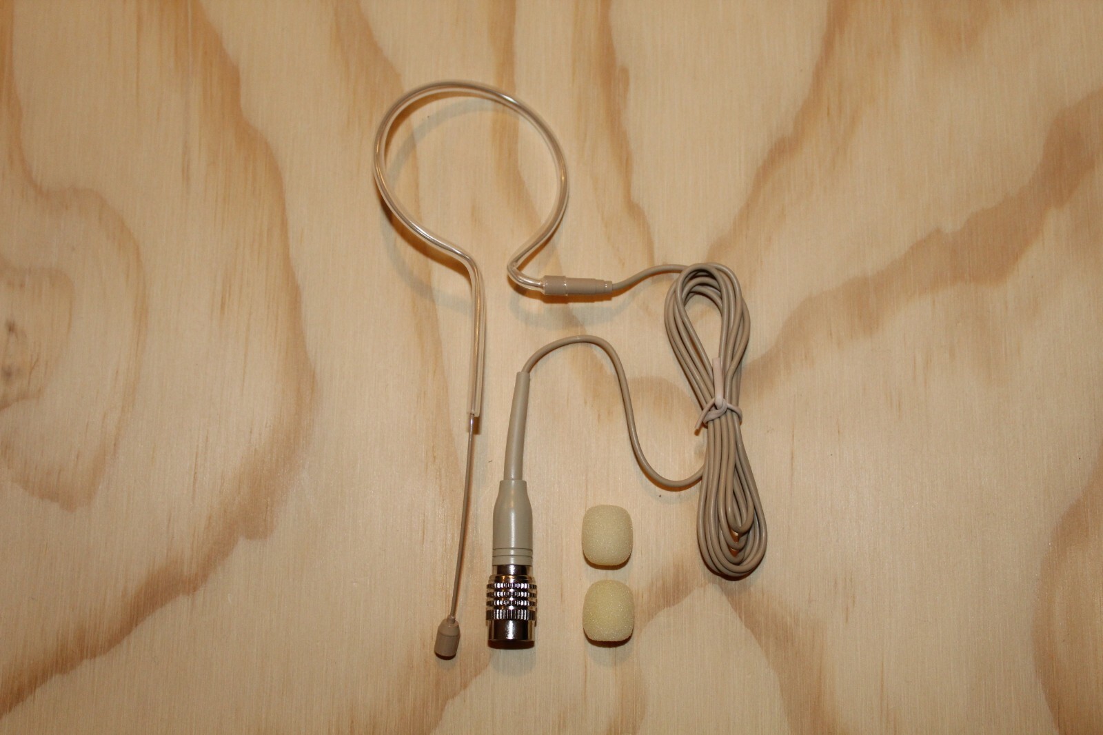 Beige Single Earhook Headset Microphone w/ 4 pin mini XLR for Audio Technica
