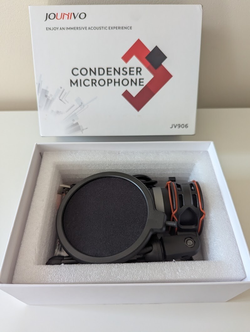 Condenser Microphone USB with stand and pop filter [JV906] Original Packaging!