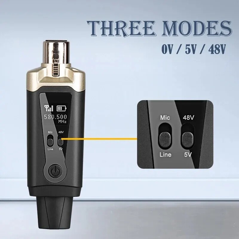 Wireless Microphone System XLR Mic Converter Adapter Condenser Dynamic Mic