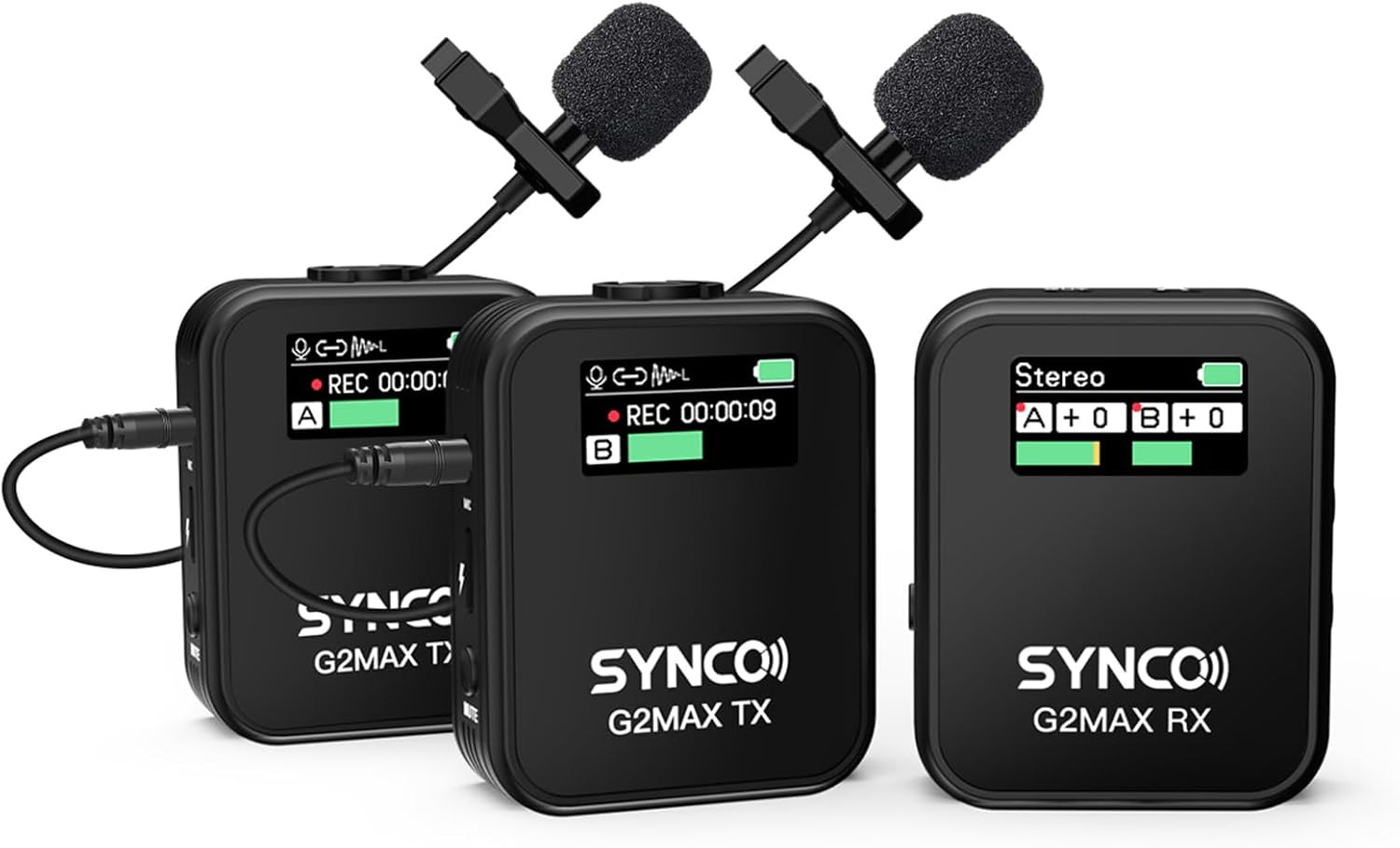 Dual Wireless Lavalier Microphone 656ft Range 24H Storage Lapel Mic for Camera