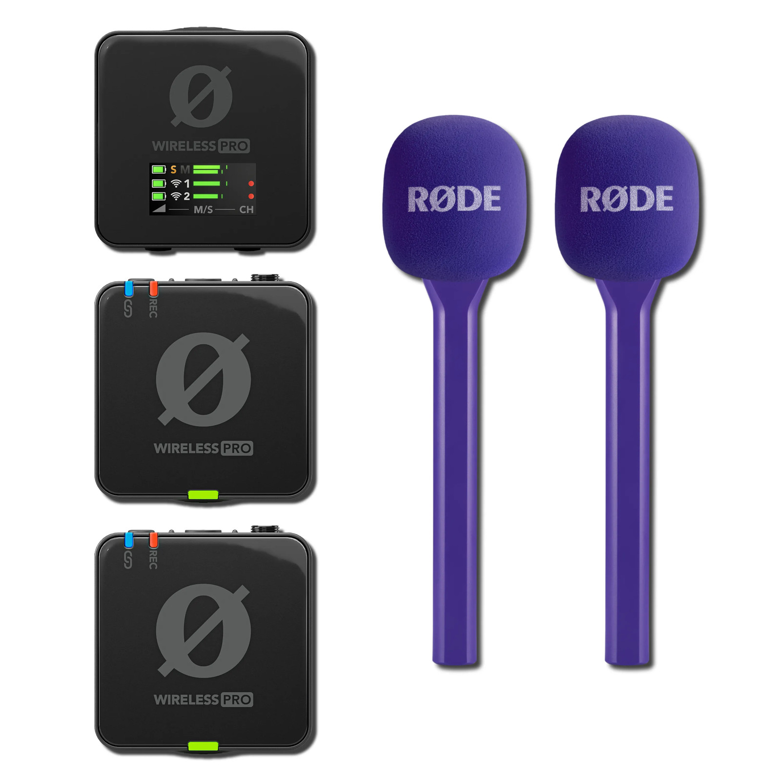 Rode Wireless Pro Wireless Microphone System with 2x Purple Interview GO (Pair)