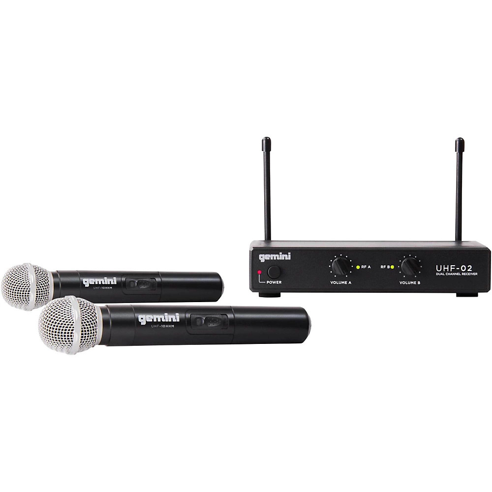 Gemini UHF02M 2Channel Wireless Handheld Microphone System S12