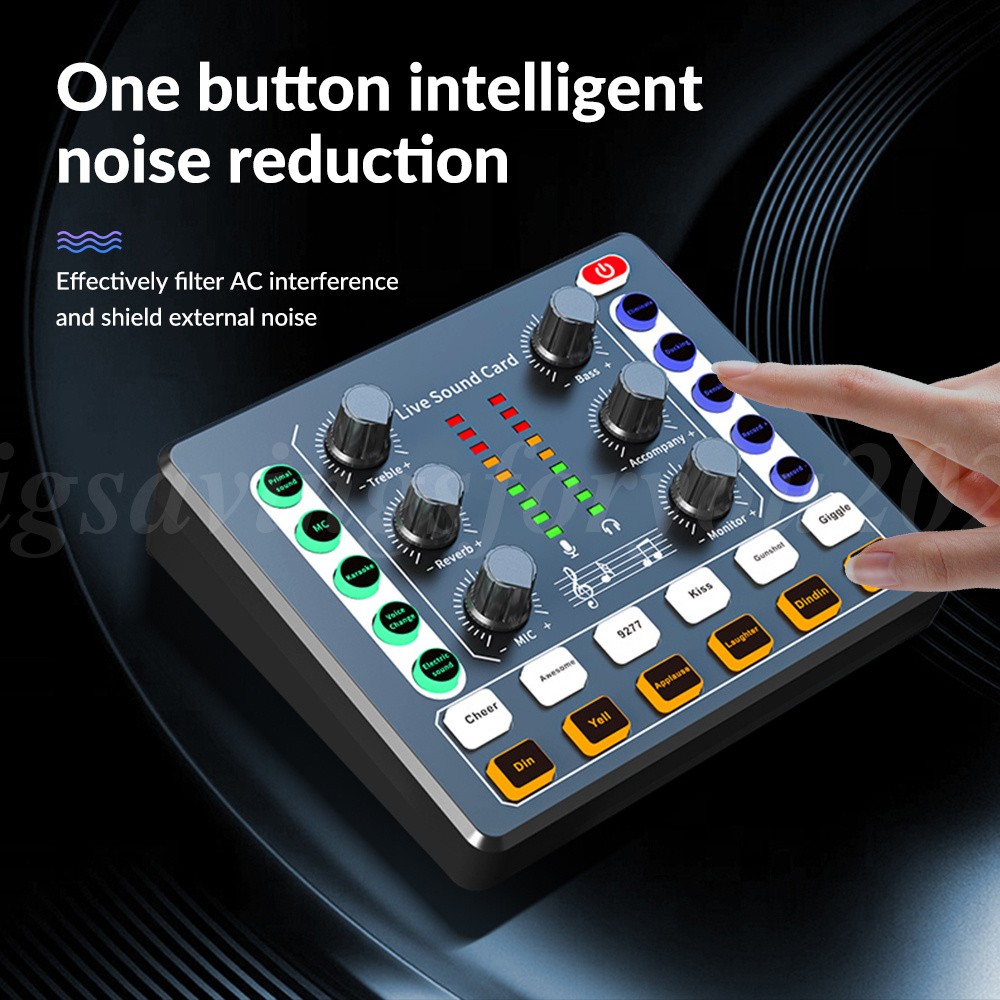 Voice Change Sound Card Audio Mixer Vlog Podcast Live Game Mic Recording Kit