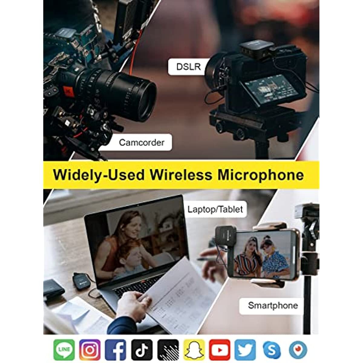 MOMAN C1X 2.4GHz Wireless Lavalier Microphone System for Phone Laptop DSLR