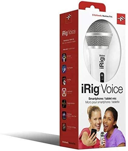IK Multimedia iRig Voice (white) Karaoke Microphone for Smartphones and Tablets