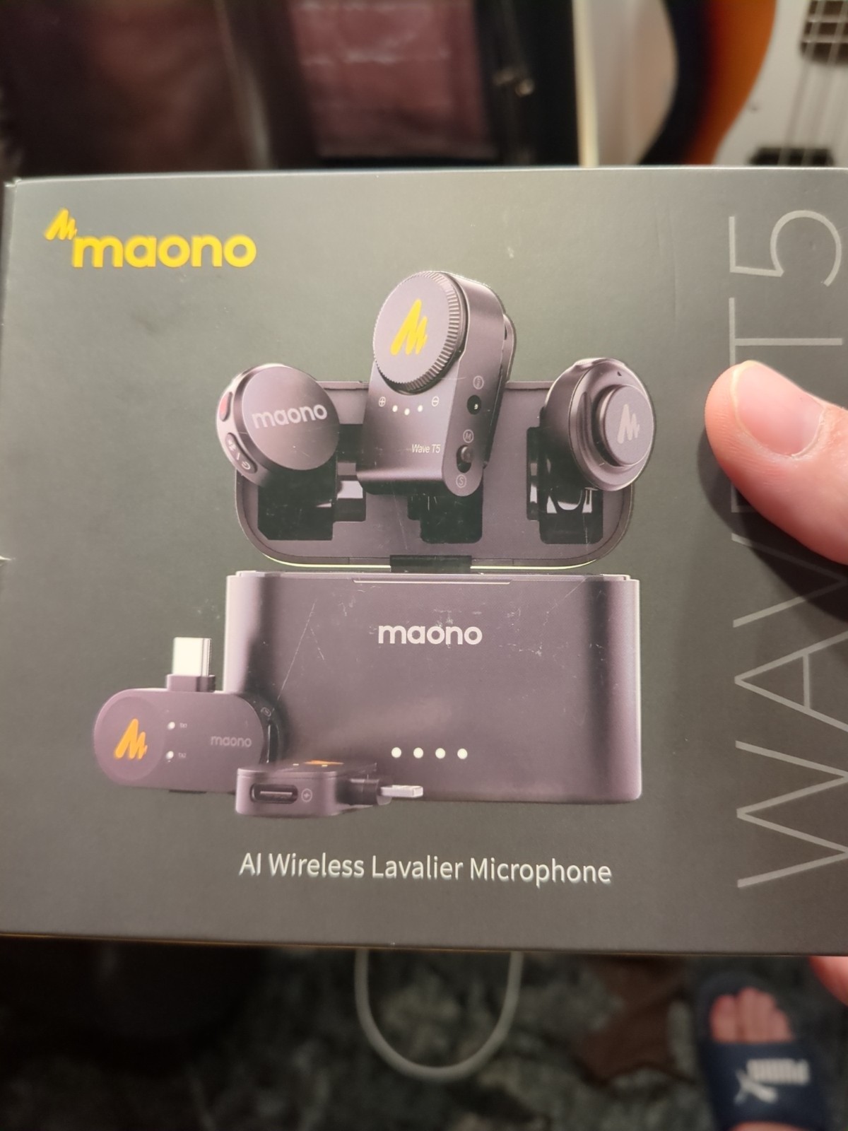 Maono Wave T5 AI Wireless Lavalier Microphone – Open box