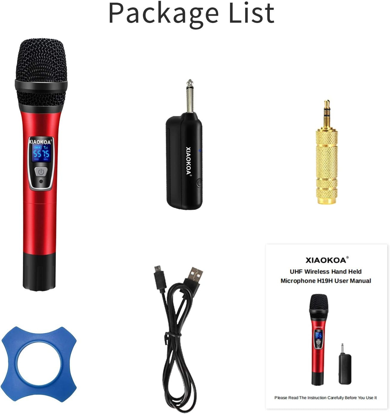 XIAOKOA Handheld Wireless Microphones,Professional UHF Karaoke Microphone,160Ft
