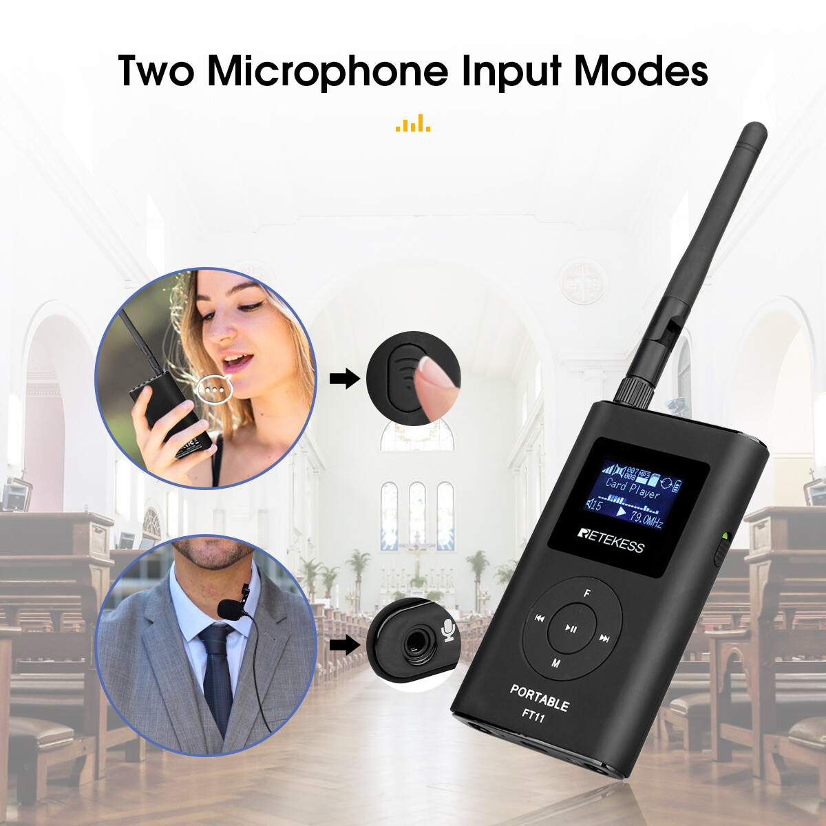 Retekess Tour Guide System Wireless Microphone Transmitter 50 Receiver Church US