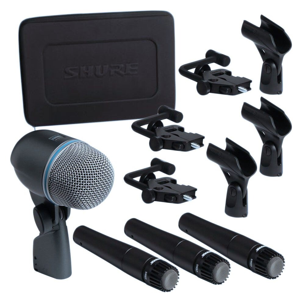 SHURE DMK57-52 Drum Classic Mic Kit with Case, Clips & A56D Mounting System