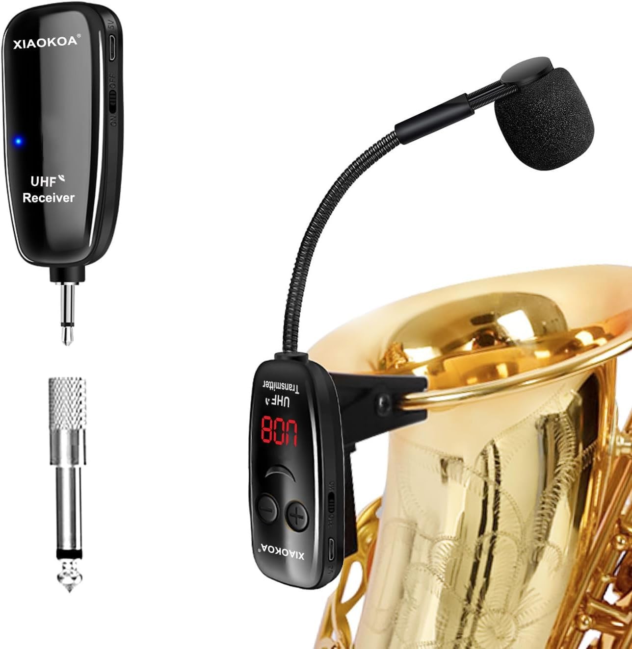 XIAOKOA Wireless Microphone for Saxophone, UHF Wireless Microphone for Musica…
