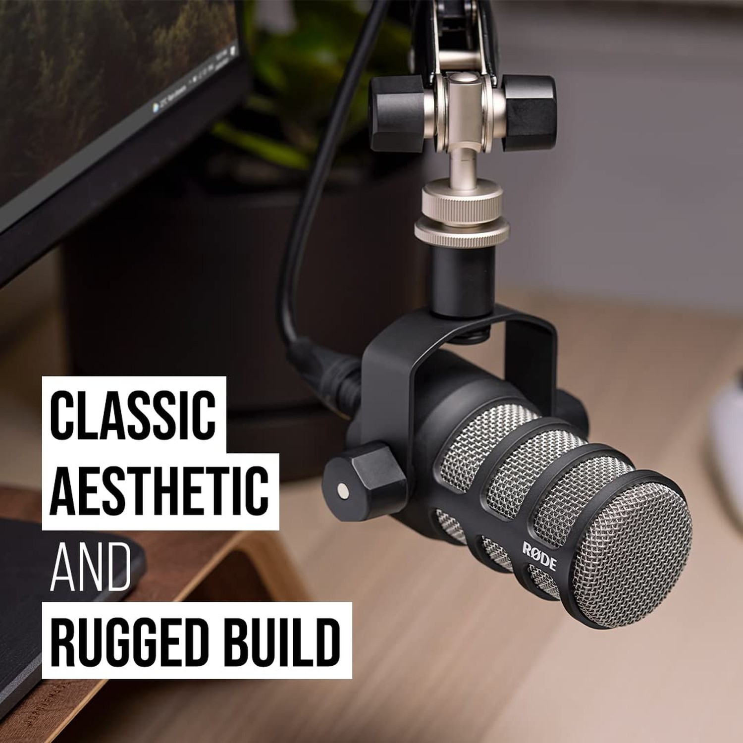RØDE PodMic Cardioid Dynamic Broadcast Microphone with Integrated Swing Mount…