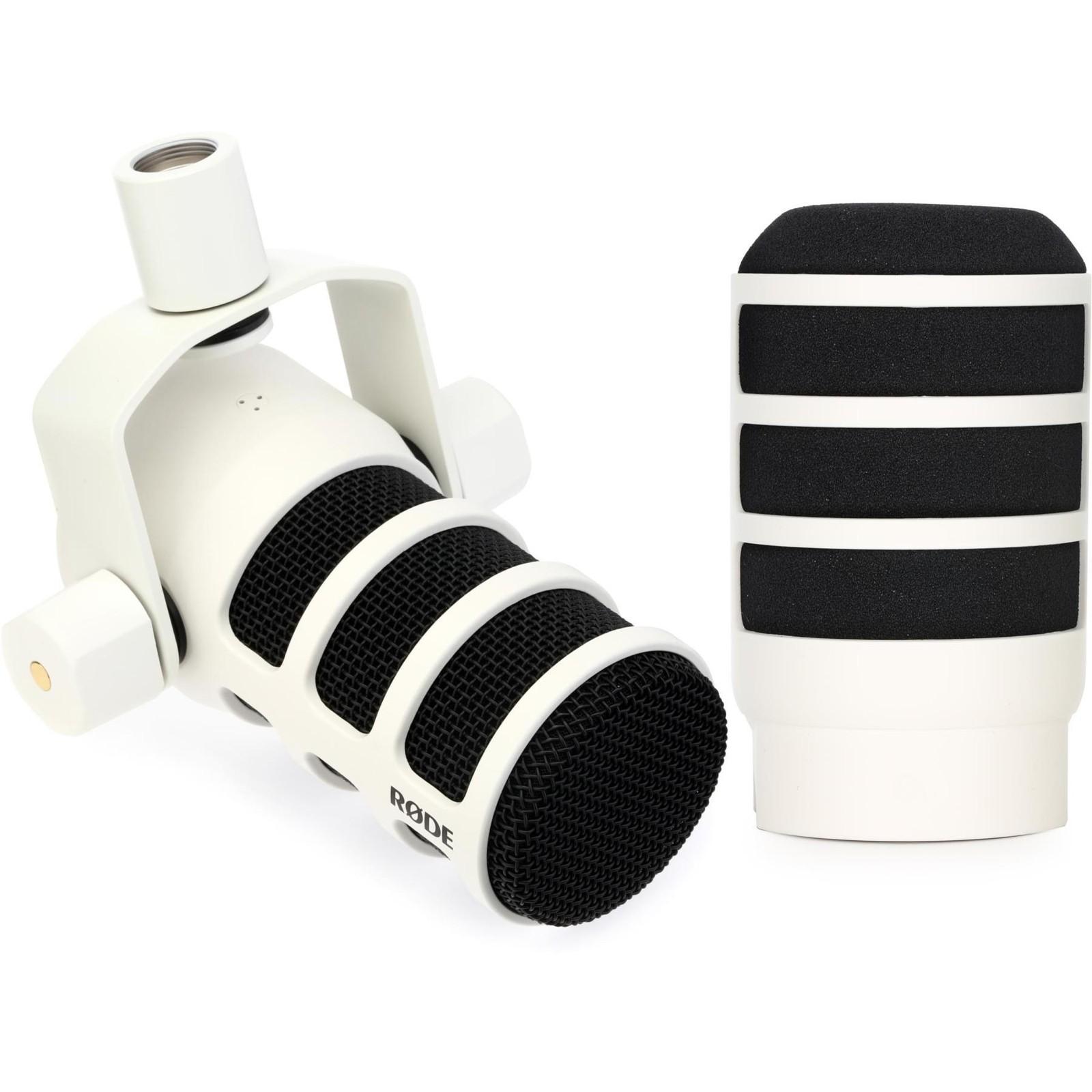 Rode PodMic Cardioid Dynamic Broadcast Microphone with Pop Filter – White