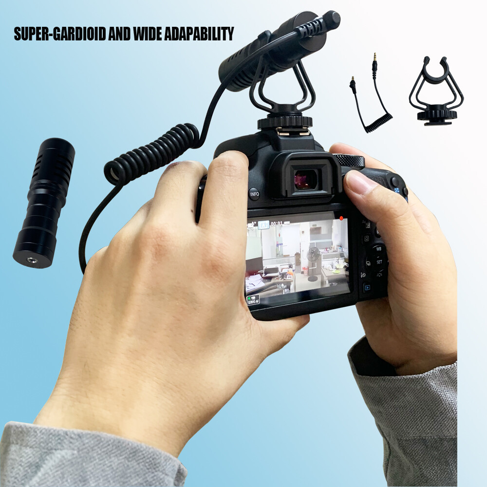 Shotgun Microphone Video Supercardioid Mic For Smartphone DSLR Camera iPhone PC