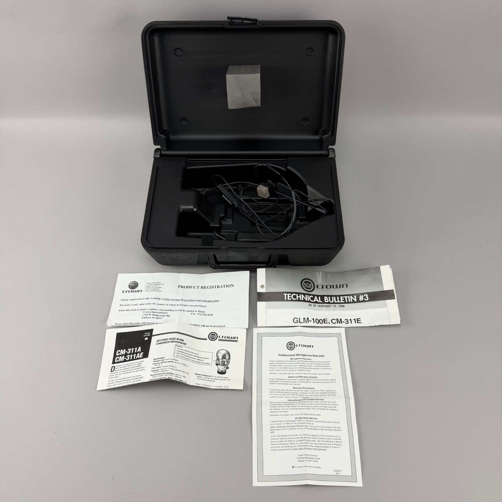 Crown CM-311A/E Headworn Vocal Microphone W/ Case
