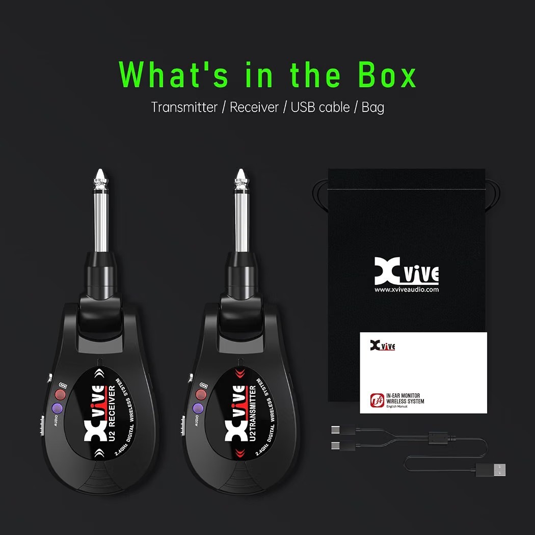 Xvive X-Vibe Wireless Guitar System Xv-U2 Black 6946042200128 XV-U2/BK