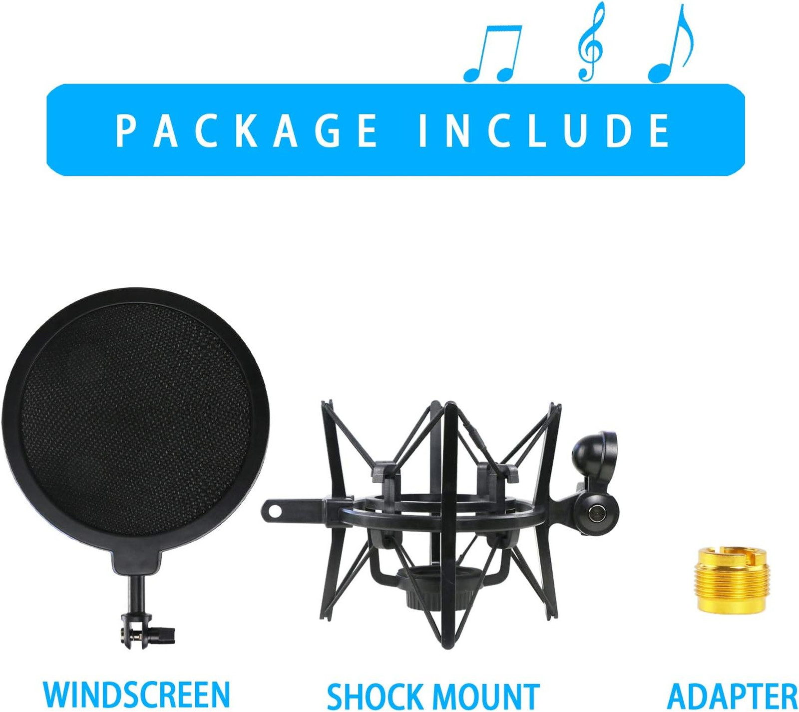 Microphone Shock Mount with Pop Filter for AT2020USB Plus Vibration Noise