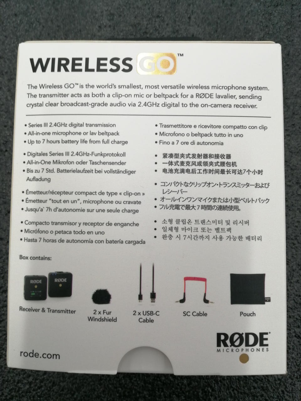 RODE Wireless GO Compact Wireless Microphone System Battery Powered Used