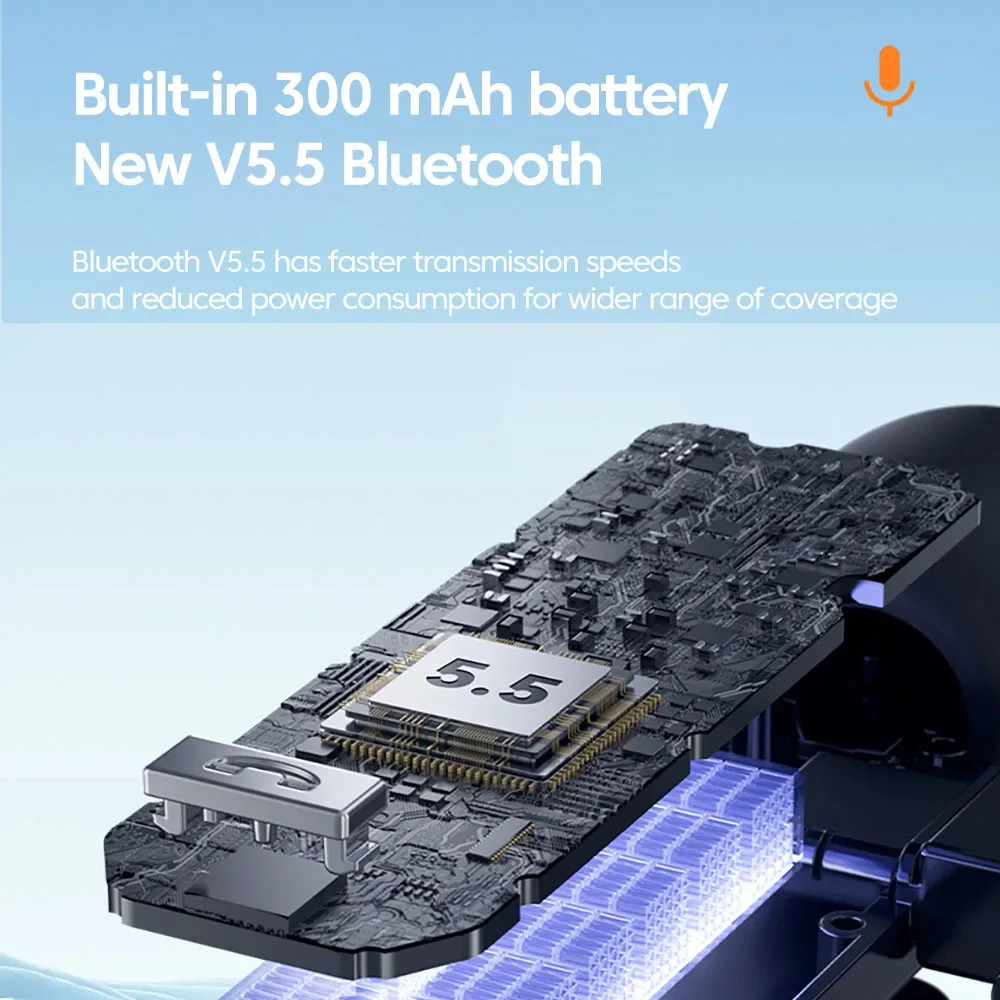 Microphone With Bluetooth Headset HD Calling Noise Canceling