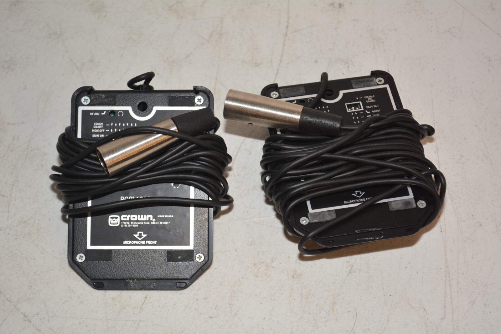Lot 2x Crown PCC-170SWO Surface Mount Supercardioid Boundary Microphones #W4767