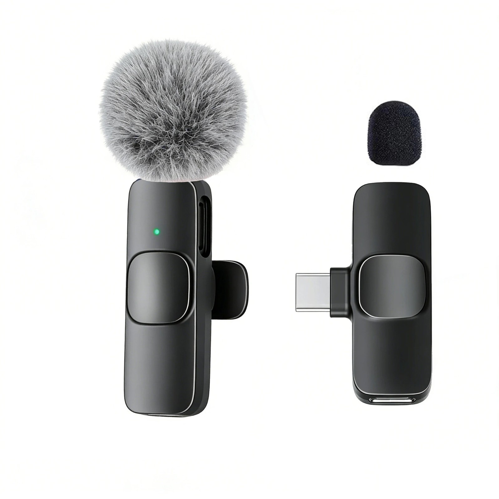 Wireless Lavalier Microphone Type C Clip On Lapel Mic for Phone PC Camera