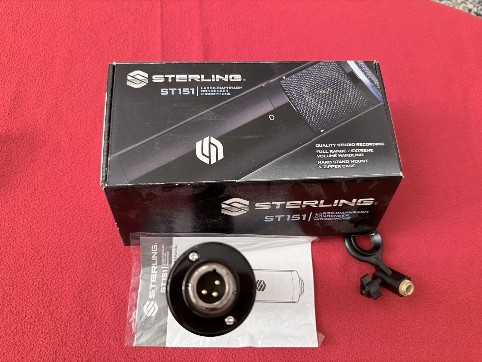Sterling ST151 Large Diaphragm Condenser Microphone XLR w/ Stand Mount Case