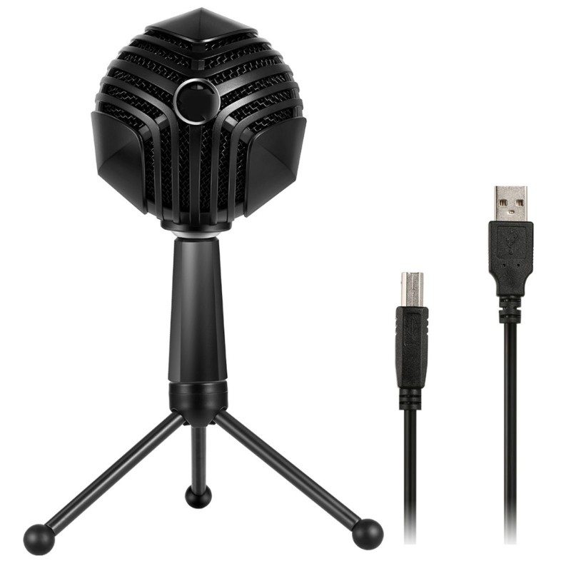 Portable USB Computer Microphone Desktop, PC, Laptop Microphone for Podcasting
