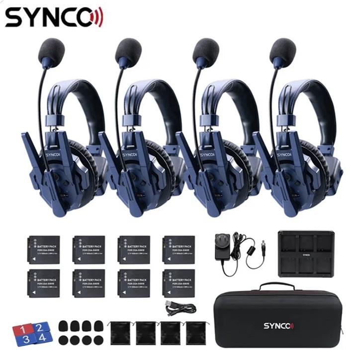SYNCO XTalk Master 4 500m Full Duplex 4-Person Wireless Intercom Headset System