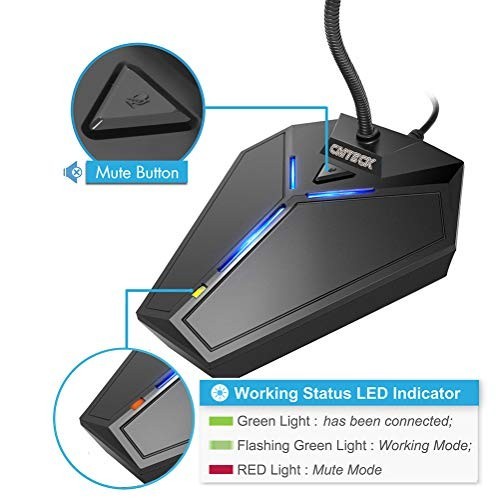 Omnidirectional USB Microphone for PC & Laptop, Mute Button, LED Indicator, Idea