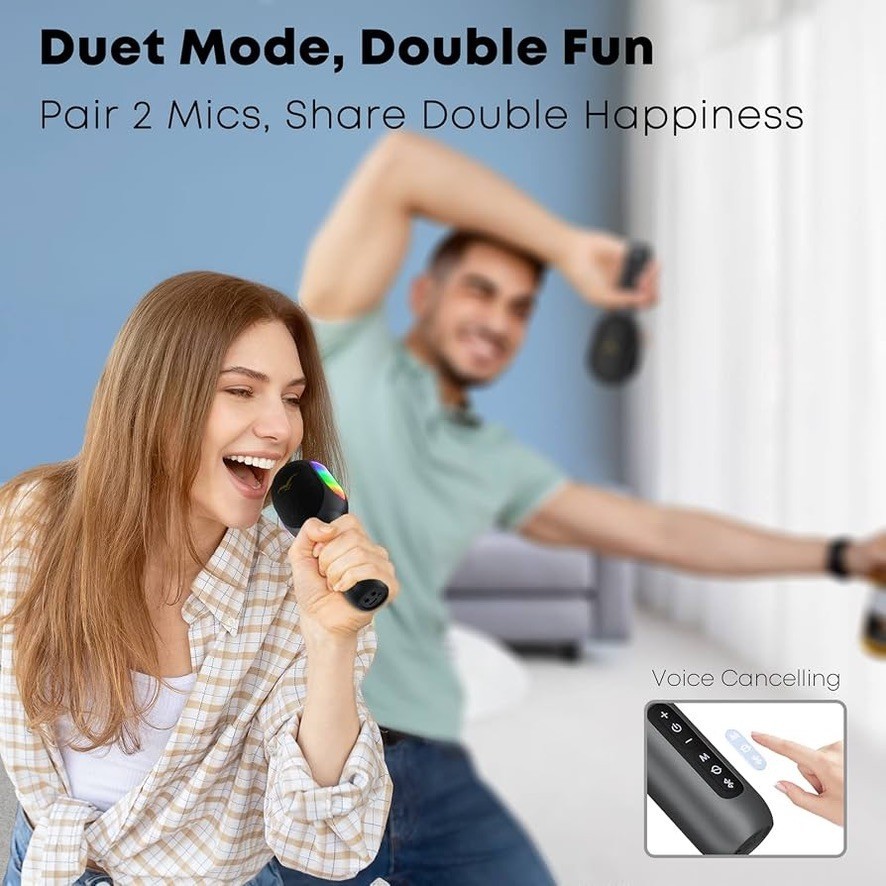 New StageSound Portable Bluetooth Karaoke Mic Speaker With Dynamic RGB Lights