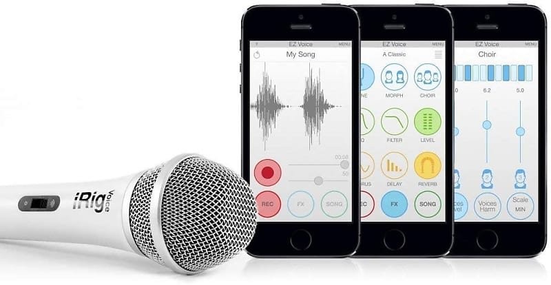 IK Multimedia iRig Voice (white) Karaoke Microphone for Smartphones and Tablets