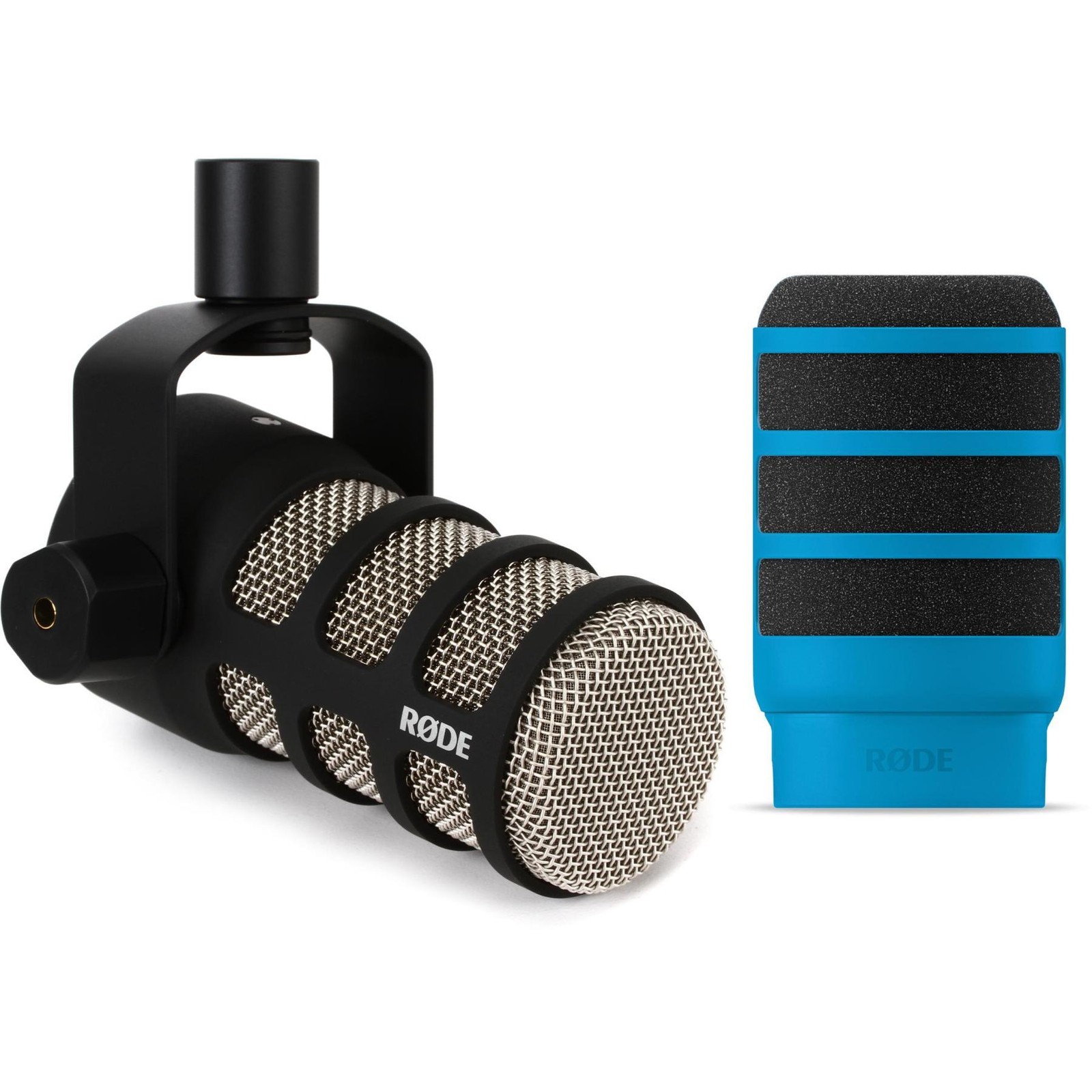 Rode PodMic Cardioid Dynamic Broadcast Microphone with Pop Filter – Blue