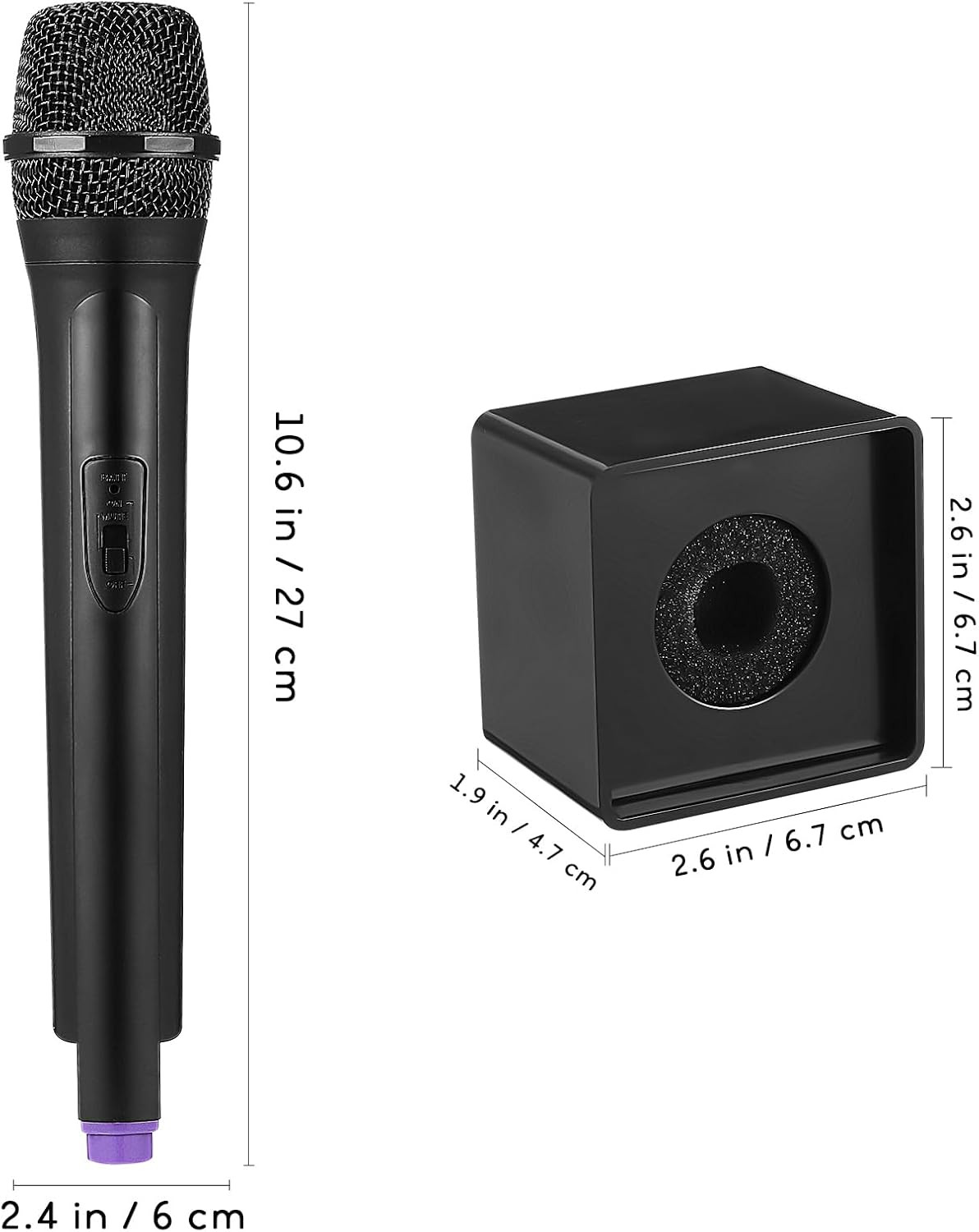 Fake Microphone Props for Kids Plastic Microphone Toy with Flags Square Cube Sta