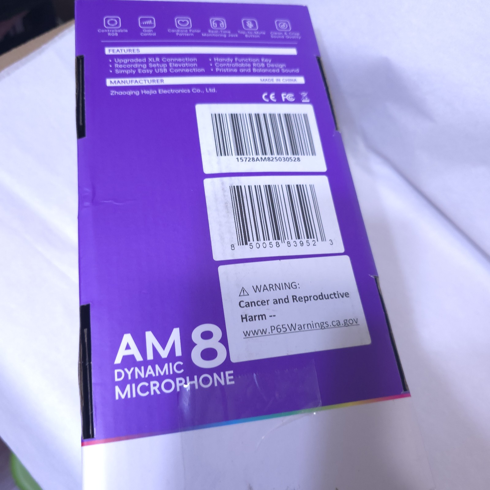 Fifine AM8 Ampligame Dynamic USB/XLR Microphone RGB – Black – Brand New Boxed