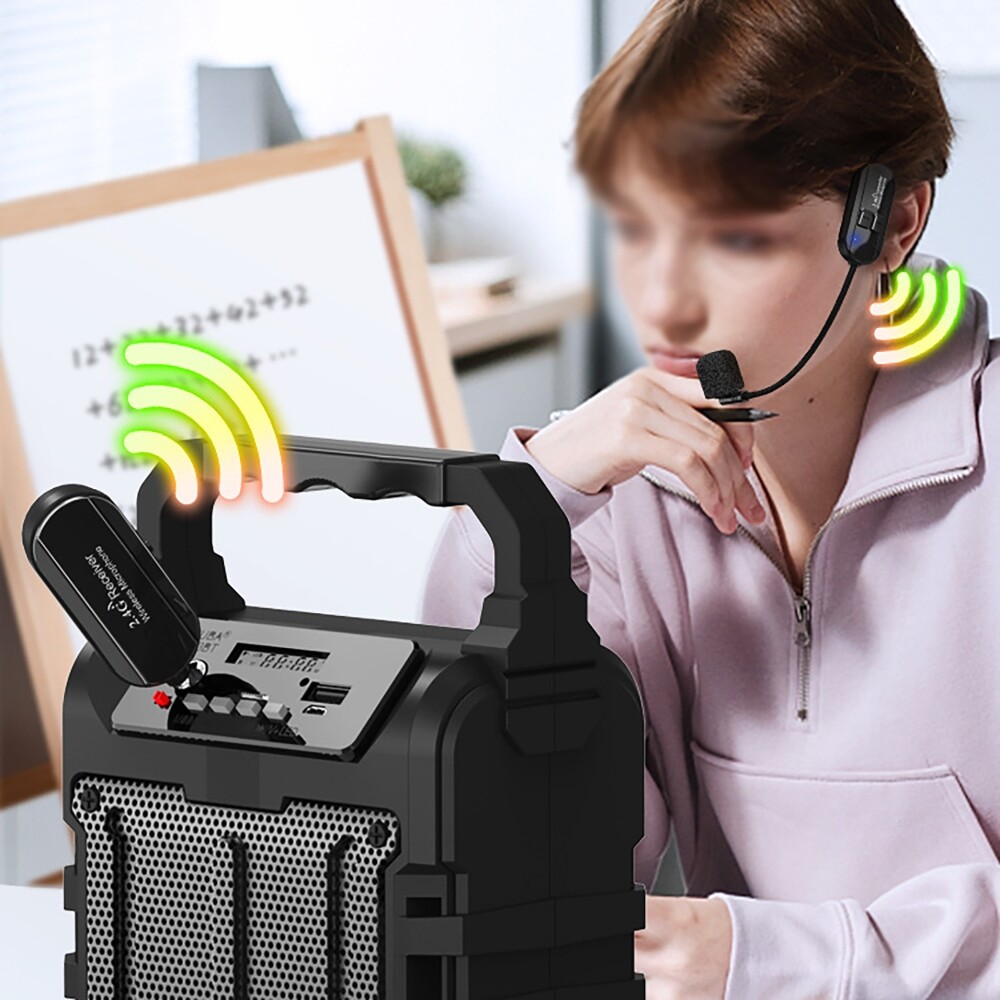2.4G Wireless Microphone Headset Mic Voice Amplifier Speaker Karaoke Teaching