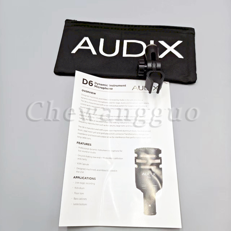 Audix D6 Professional Dynamic Kick Drum Microphone for Stage Broadcast US