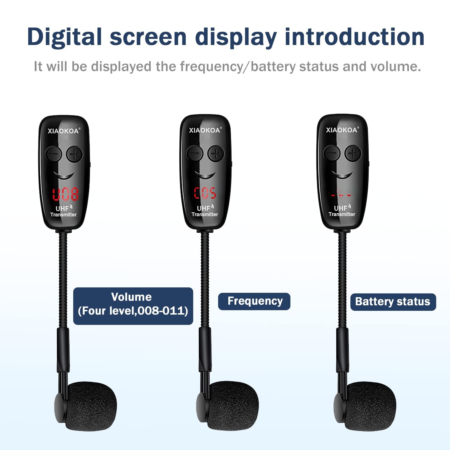XIAOKOA UHF Wireless Instruments Microphone,Saxophone Microphone,Wireless Receiv