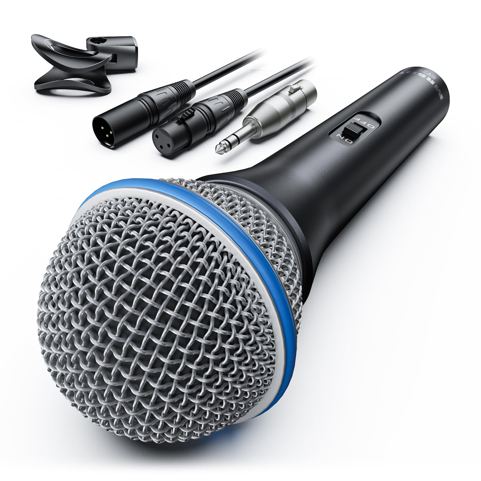 Wired XLR Microphone, Metal Handheld Cardioid Dynamic Mic for Singing, Stage,…