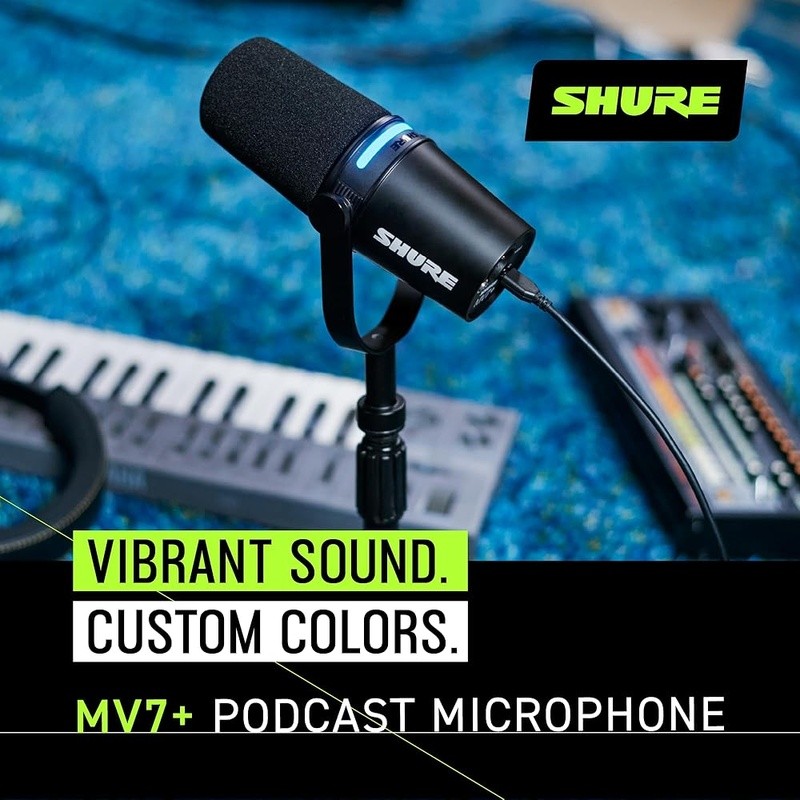 Podcast Microphone USB-C LED Touch Panel Auto Level Denoiser Reverb Effects