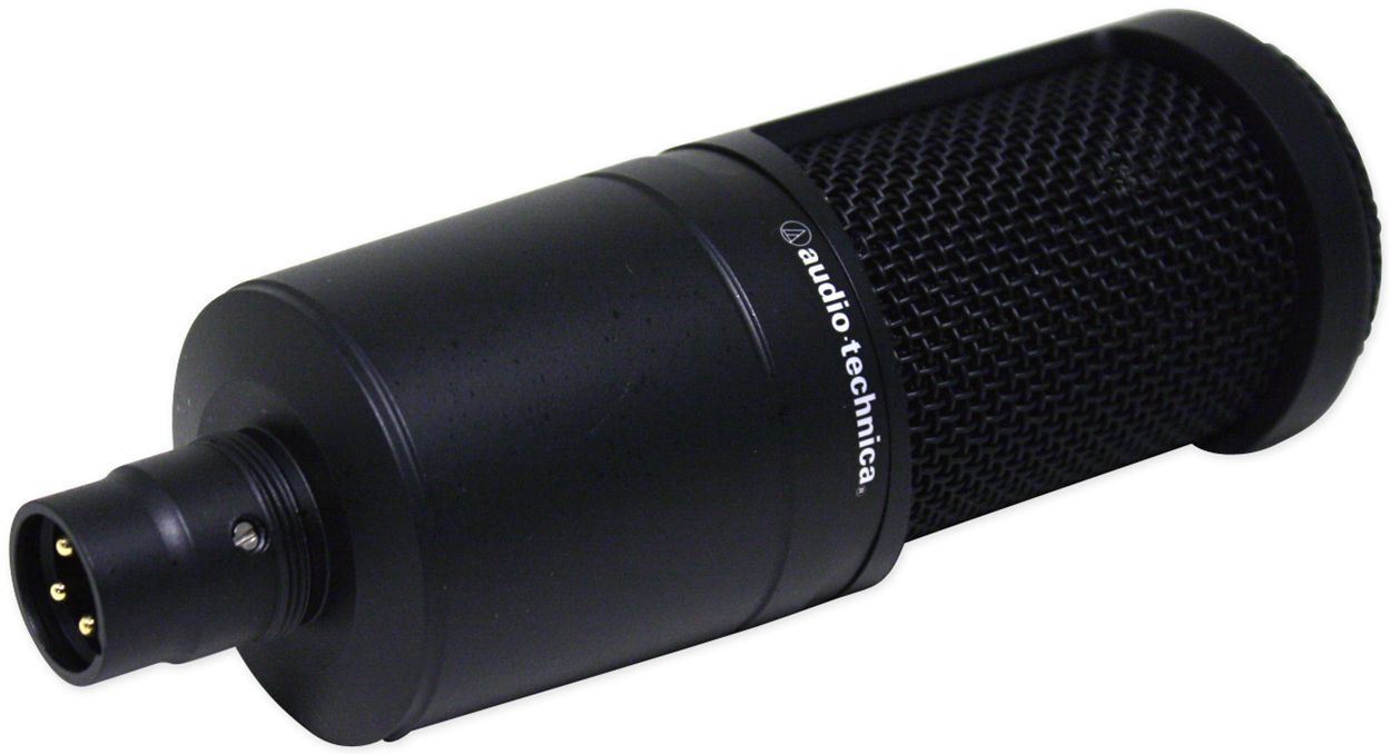 Audio Technica AT2020 Studio Recording Microphone Condenser Mic + Pop Filter