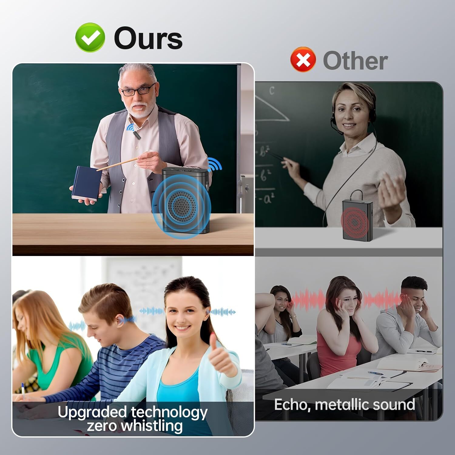 Moman Voice Amplifier with Wireless Microphone PA System for Teachers Classroom