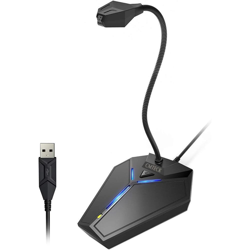 USB Computer Microphone, Plug &Play 4.3 x 5.1 x 13.8 inches, with mute button