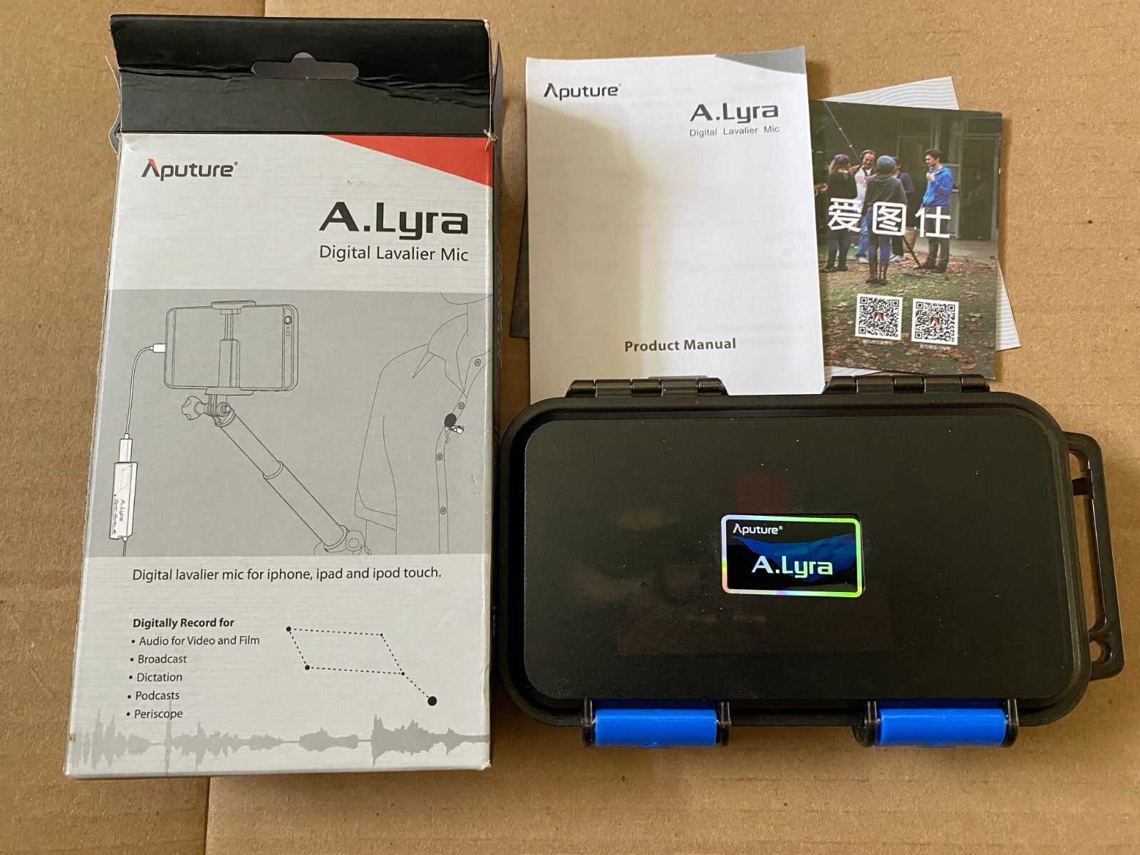 New Aputure Lyra Lavalier Microphone Lapel Mic for iPhone both USB-C & Lightning