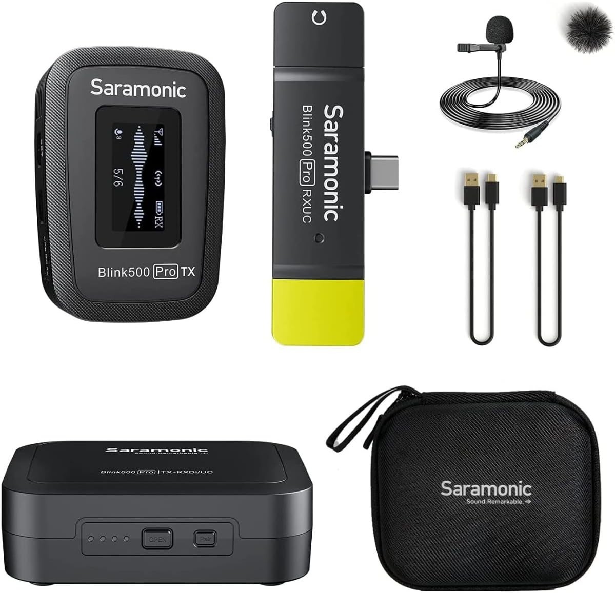 Saramonic Advanced Blink500 Pro B5 Dual-Channel 2.4G Wireless Mic System, Black