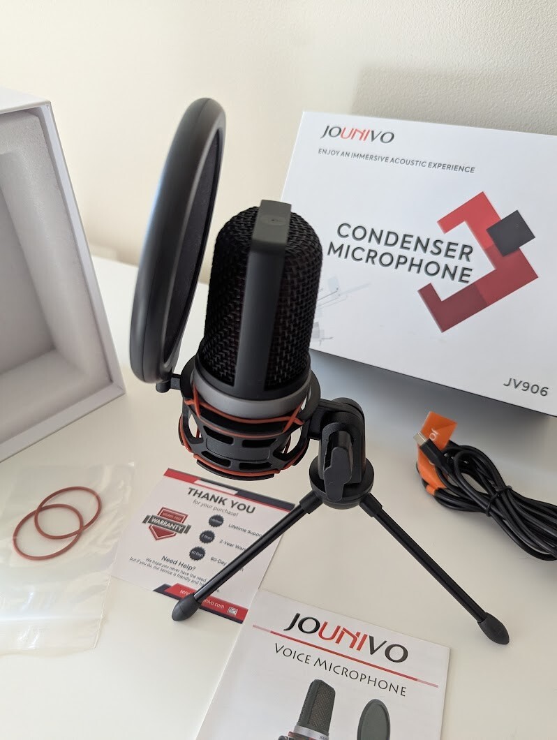 Condenser Microphone USB with stand and pop filter [JV906] Original Packaging!