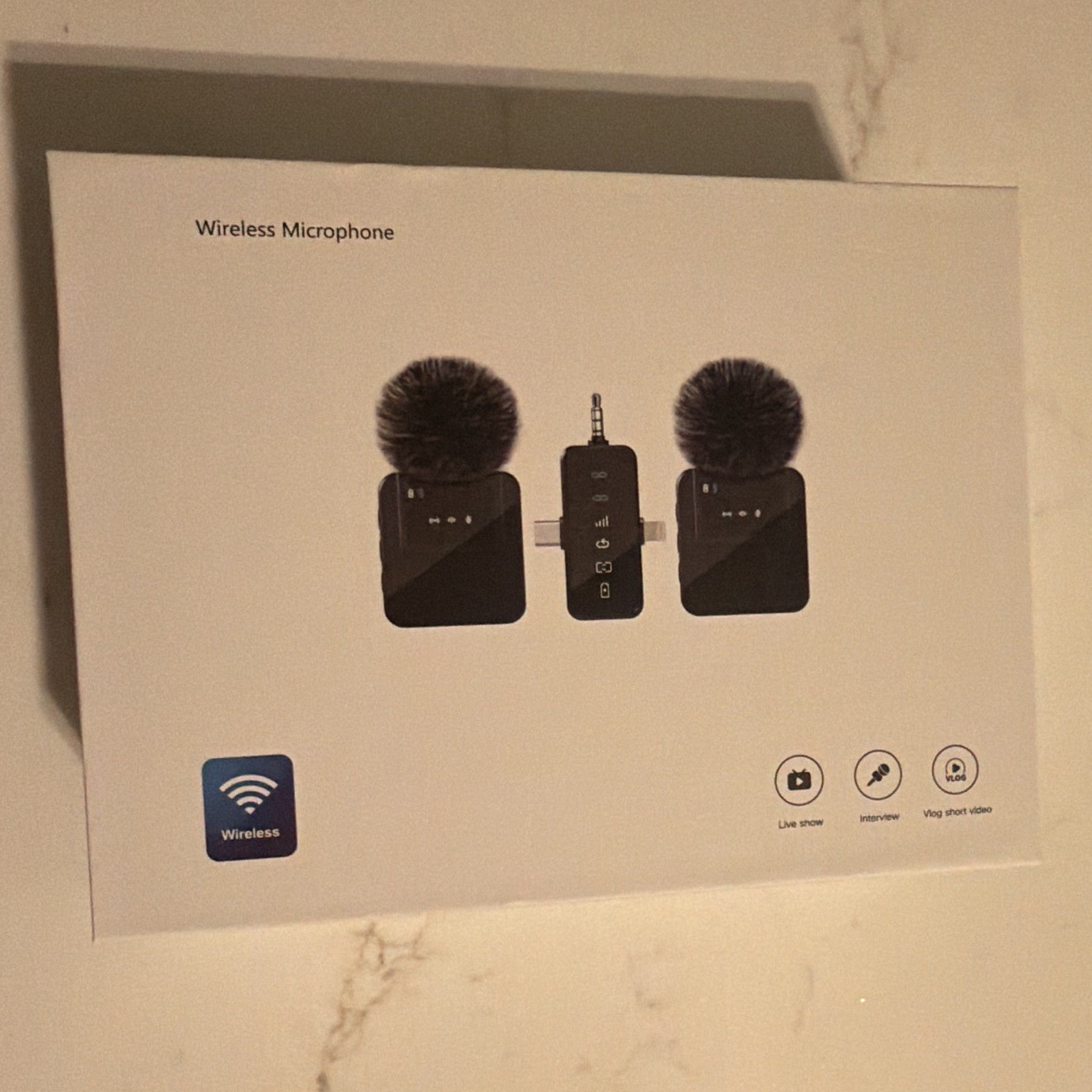 Wireless Dual Lavalier Mic Set 3.5mm TRS Plug & Play Black