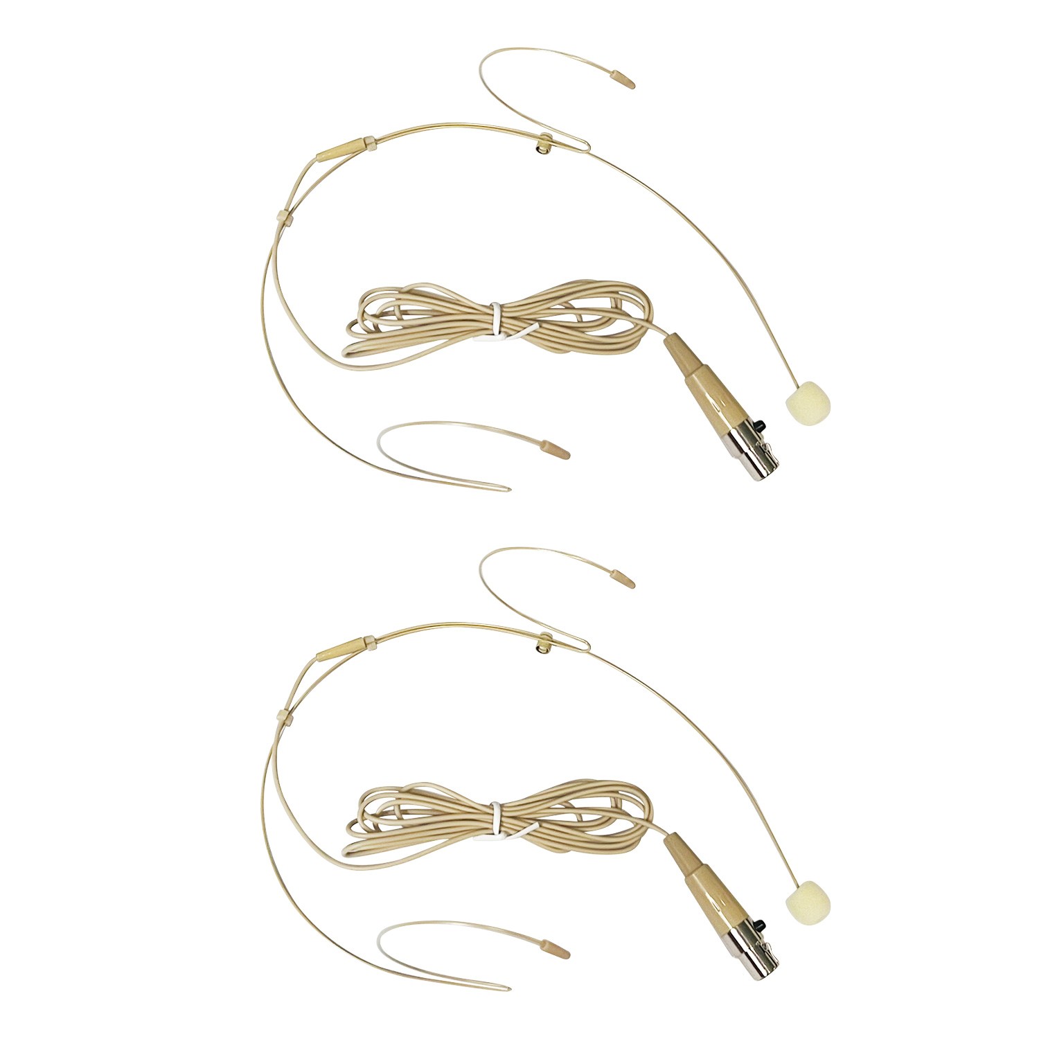 2x Headset Mic Headworn Microphone Mini XLR 4 Pin TA4F For Shure Wireless System