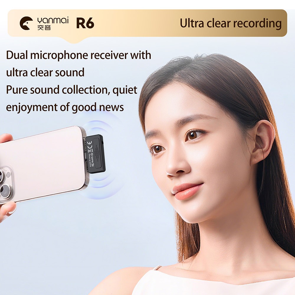 Mini Microphone AI Noise Cancelling Mic USB-C Plug&Play for Streaming/Vlog/Phone