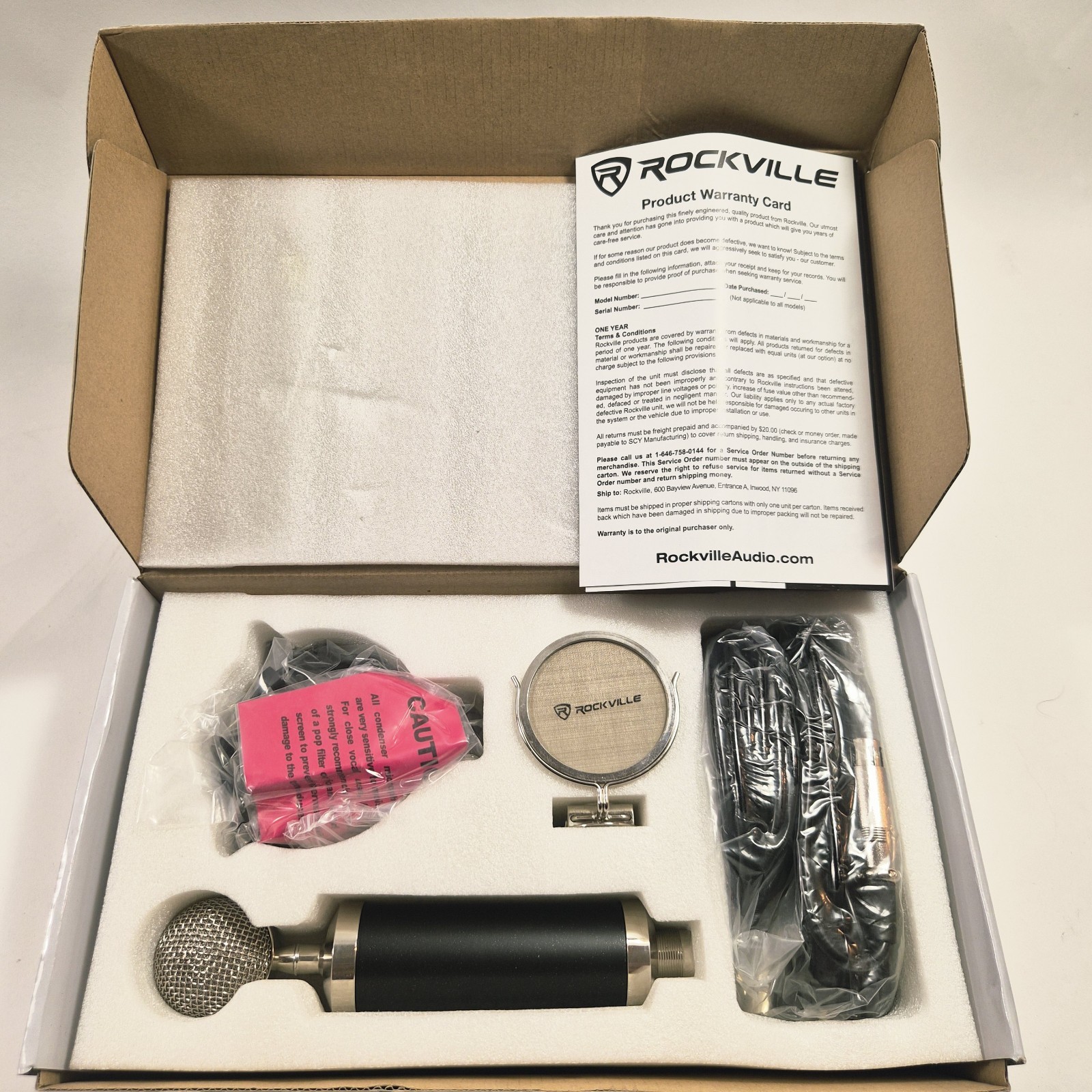 Rockville RCM03 Pro Studio Recording Condenser Microphone Mic+Metal Shock Mount